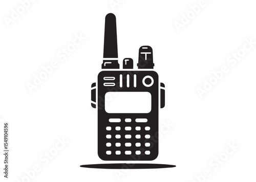 Walkie Talkie of Silhouette black vector Illustration