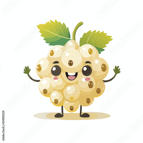 Currant in cute cartoon character style with expressive face and limbs.