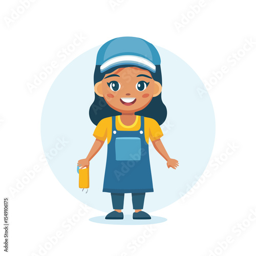 peeler in cute cartoon character style with expressive face and limbs.
