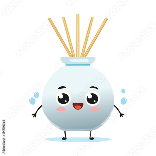 air freshener in cute cartoon character style with expressive face and limbs.