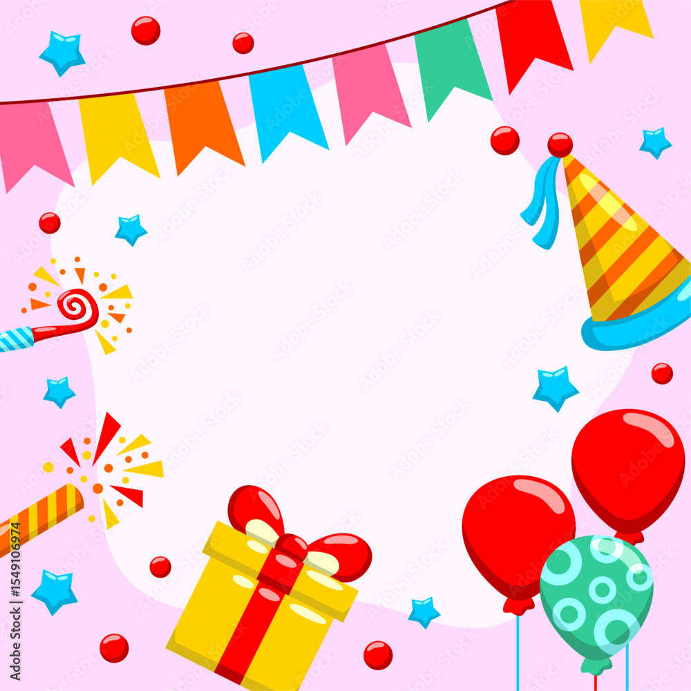 Fototapeta premium birthday celebrate party template background design