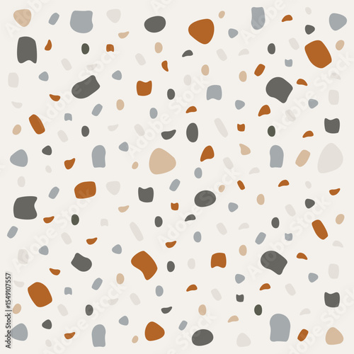 Stones and rocks color texture. Pebble of various geometric shapes. Flat vector illustration