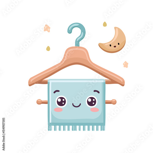 Wall hanger in cute cartoon character style with expressive face and limbs.