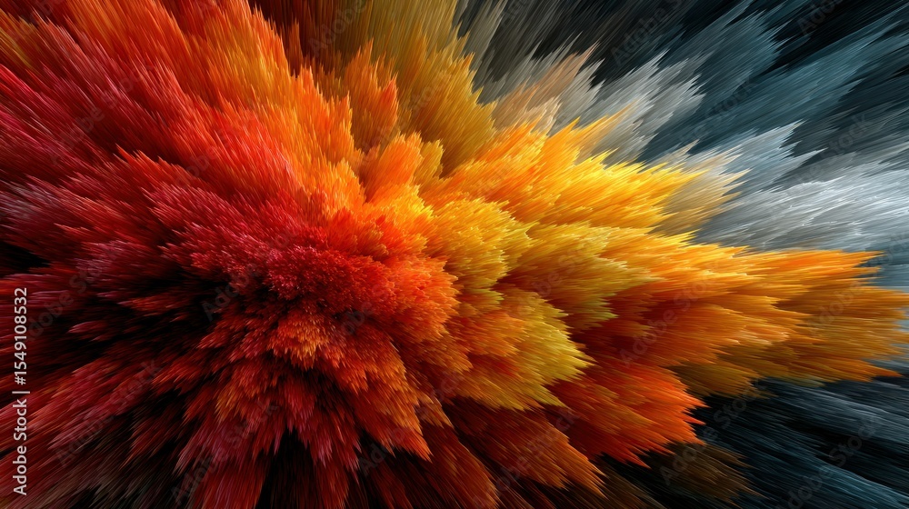 Fototapeta premium Abstract explosion of vibrant, textured colors