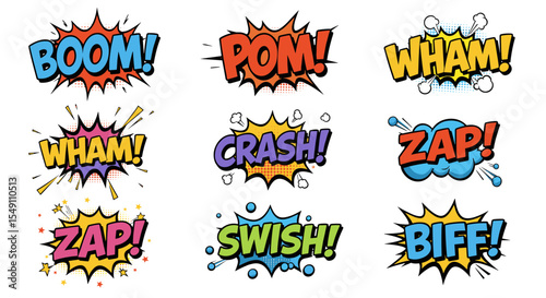 Comic book style sound effects vector illustration for posters or design