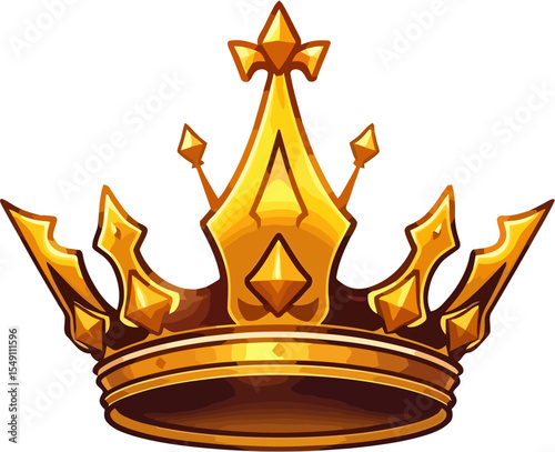 A golden crown mascot vector