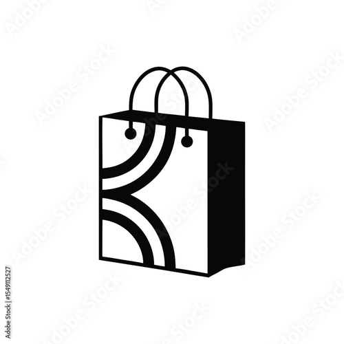 Merchandise Bag Icon Set. Shopping and retail bag vector symbol. shoping bag vector icon line template.