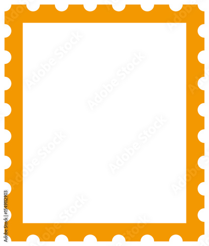 Stamp Style Frame with Orange Lines on Transparent Background
