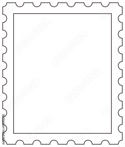 Stamp Style Frame with White Lines on Transparent Background
