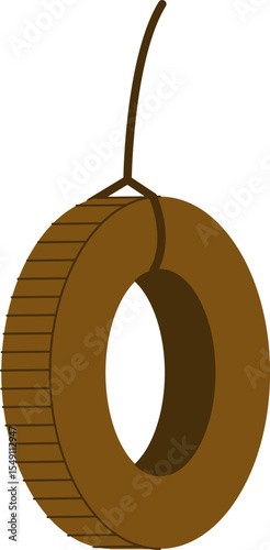 Tire Swing Hanging on Rope