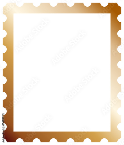 Stamp Style Frame with Copper Lines on Transparent Background