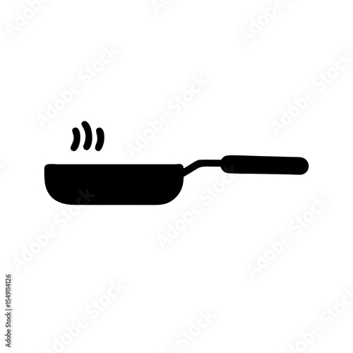 Pan Clipart Silhouette – Cooking Utensil Black Vector Illustration
