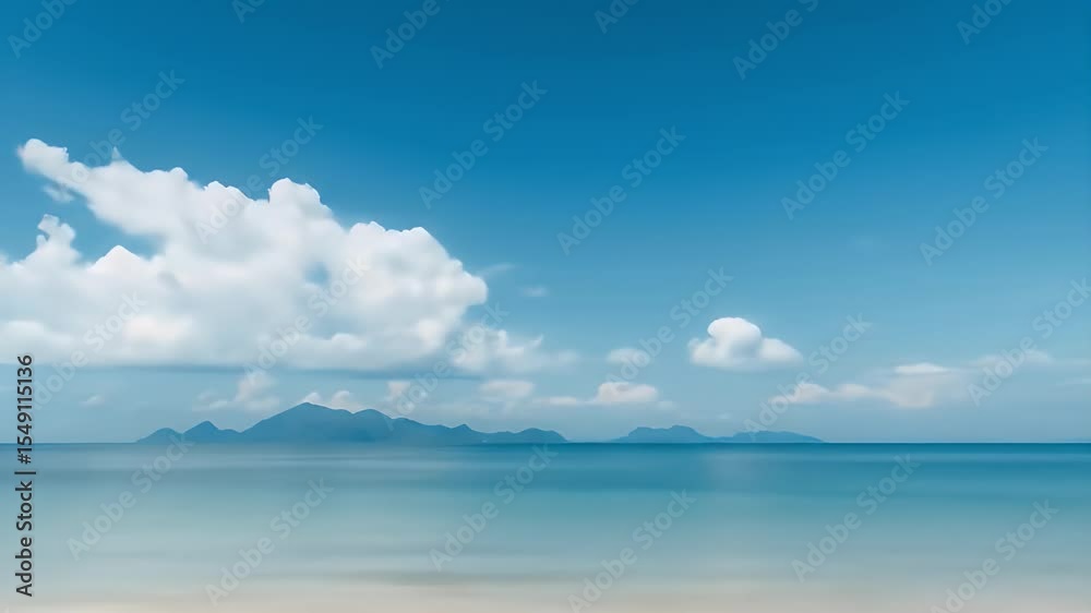 custom made wallpaper toronto digitalClear Azure Sky above Blue Ocean with Small Island View at Tropical Beach