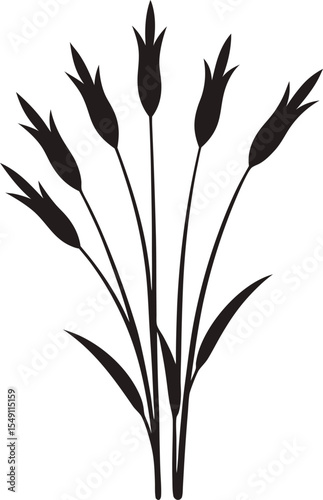 Grass Silhouette Vector Collection Long, Tall, Wild, and Minimal Grass Designs for Nature Projects, Grass vector