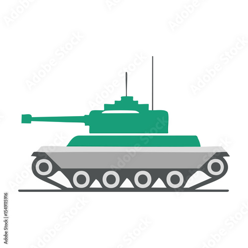 Vector Illustration of a Modern Tank for Tactical and Defense Projects


