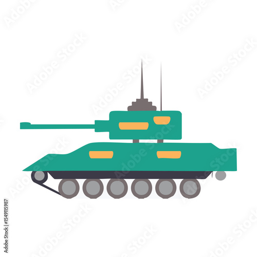 Modern Armored Vehicle Icon for War and Military Interfaces

