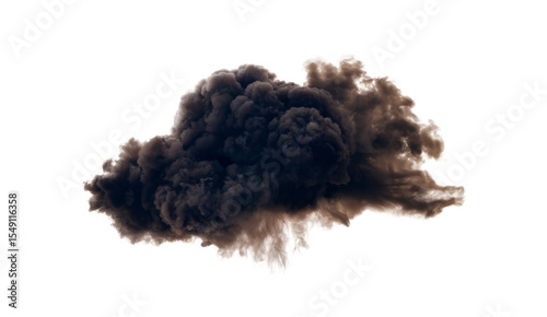 dark smoke cloud on transparent background