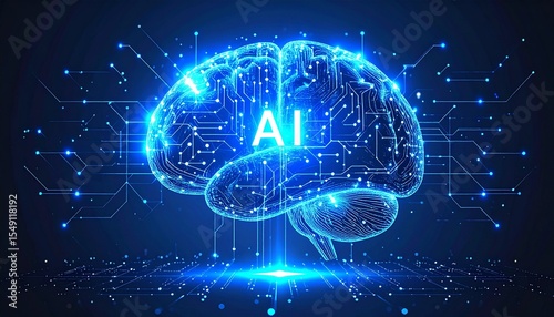 Wallpaper Mural The future of technology: A conceptual image of an AI brain glowing brightly Torontodigital.ca