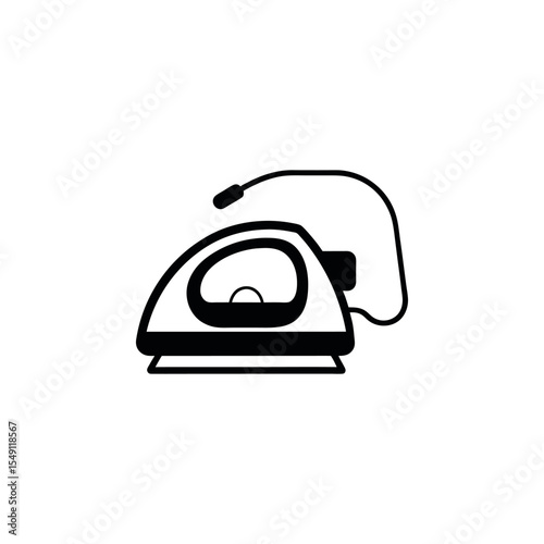 Iron with Cord Vector Illustration for Household Appliance and Laundry Care Design