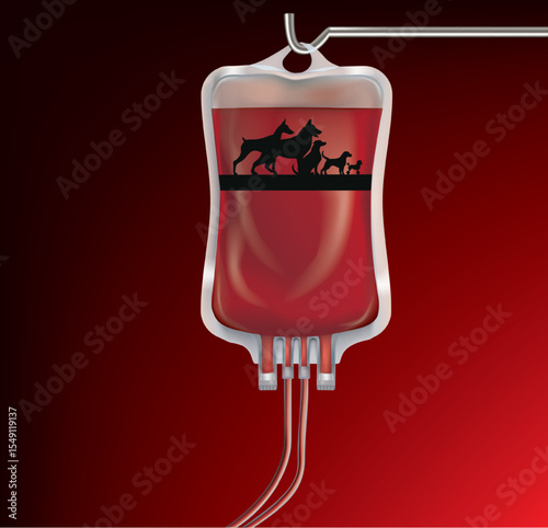 Dog blood bags for medical treatment