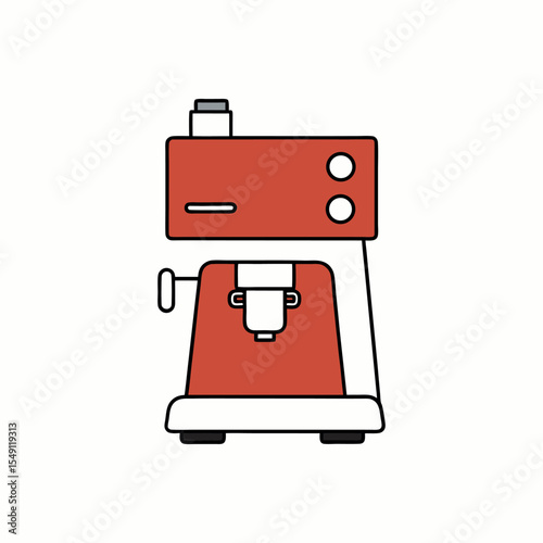 Espresso Machine Vector Illustration for Coffee Shop Decor and Beverage Equipment