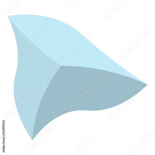 Blue iceberg. Top view. Color vector illustration. Huge ice block. Isolated white background. Flat style. Idea for web design.