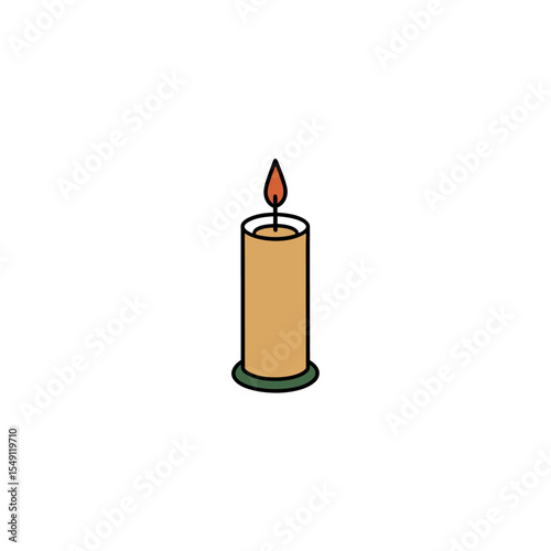 Candle Vector Art Illustration for Romantic Decor Spa Ambience and Relaxation Themes