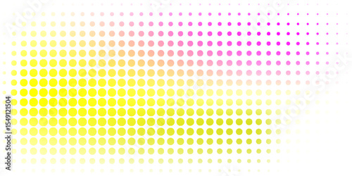 Vibrant Gradient Halftone Dots in Yellow and Pink on White Background