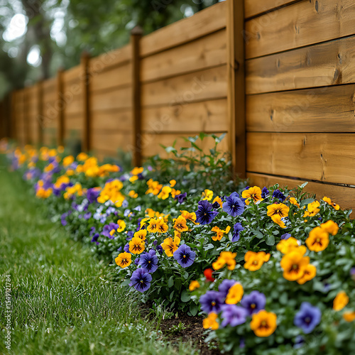 flowers in a wooden garden