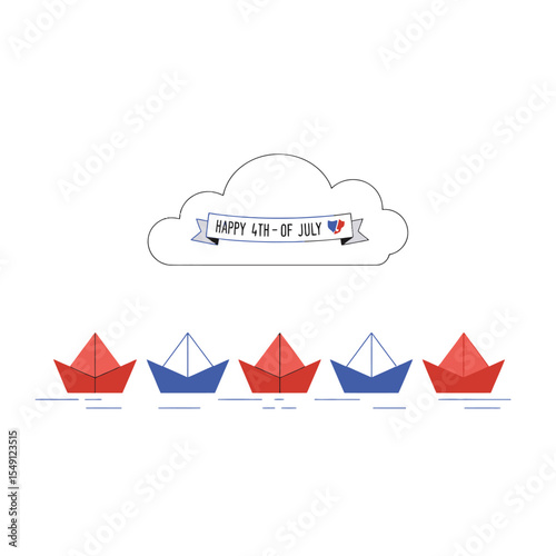 Paper Boat Fleet Adventure – Nostalgic ‘Happy 4th of July’ Patriotic Flotilla