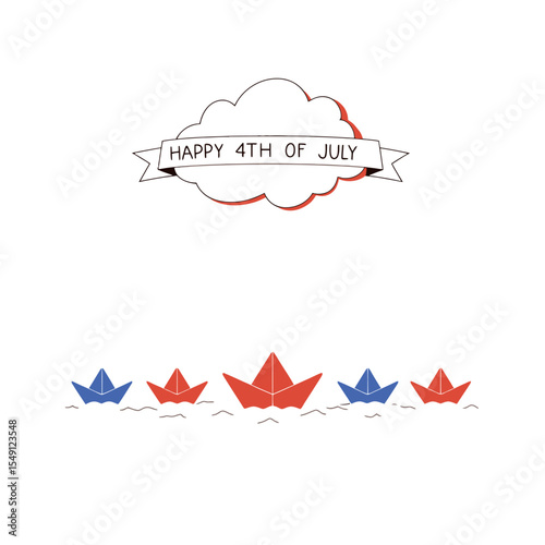 Paper Boat Fleet Adventure – Nostalgic ‘Happy 4th of July’ Patriotic Flotilla