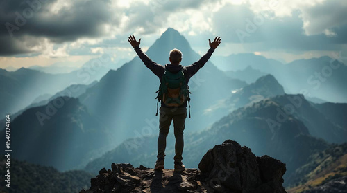 silhouette of a man on a mountain top