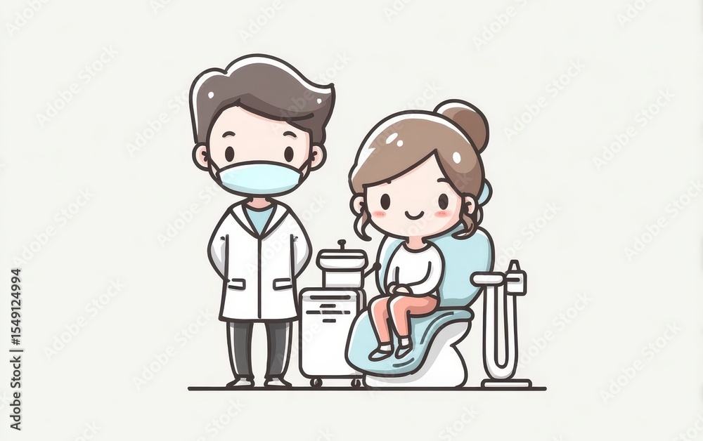 Pixel Art Dentist and Patient Illustration Pixel Art Dentist and Patient Illustration