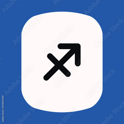Zodiac horoscope. Sagittarius astrological icon symbol. Stylized star sign esoteric. Simple line vector illustration.