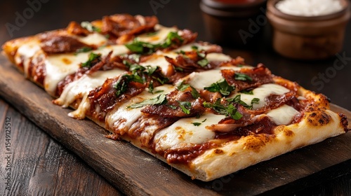 Wallpaper Mural A close-up of a mouth-watering, freshly baked pizza topped with savory ingredients, inviting viewers to enjoy a culinary experience filled with flavors and textures. Torontodigital.ca