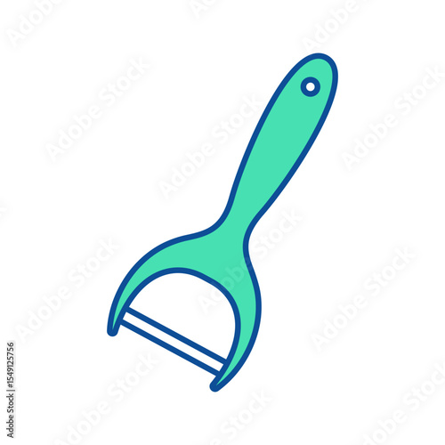 Peeler icon. Kitchenware. Line vector kitchen utensil and tool. Cutlery illustration