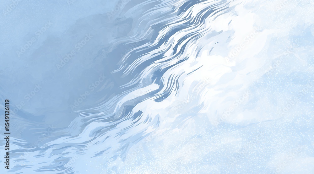 Obraz premium Simple flat abstract background with light blue watercolor texture and blurred ripples vector illustration, resembling snow ice for digital graphic design branding web use.