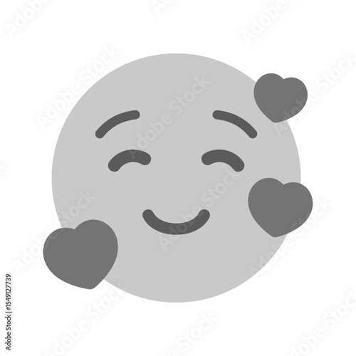 ハートとニコニコ笑顔の絵文字 - ありがとう･好き･いいね･嬉しいなどポジティブな感情のイメージ素材