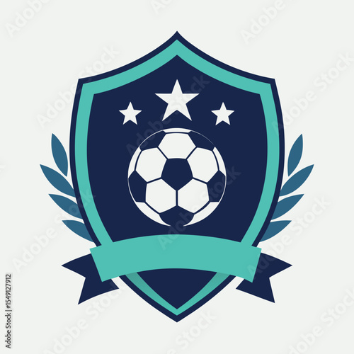 Soccer Shield Emblem – Sports Badge with Football Icon
