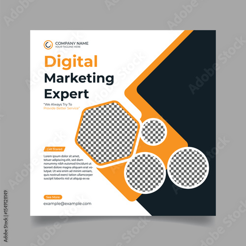 Digital marketing expert social media post design and web banner template