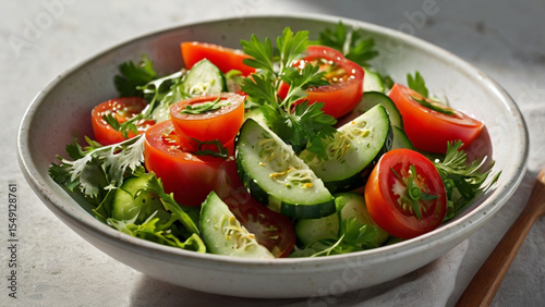 Simple Sliced Tomato and Cucumber Salad