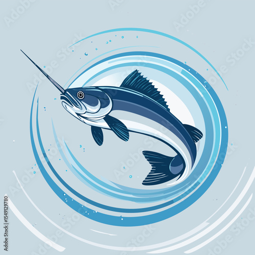 Electric Catfish in a Whimsical Scene with Vibrant Swirl Motions All Around.