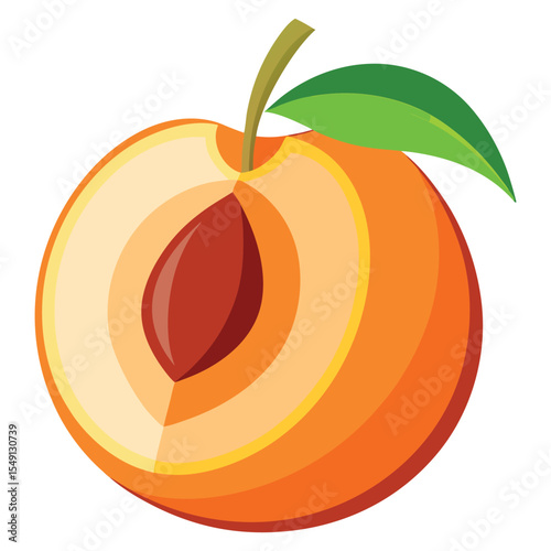 Half peach with visible pit