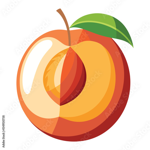 Half peach with visible pit
