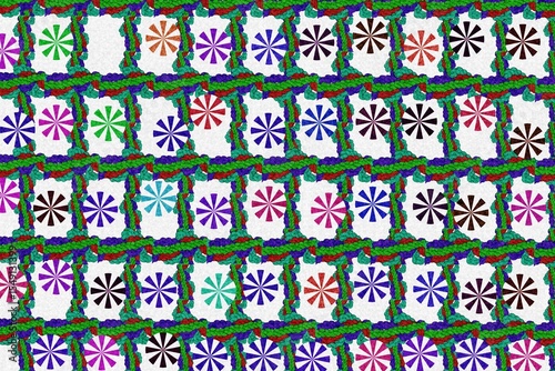A modern seamless mix pattern combining abstract, geometric, and artistic elements for versatile use in textile design, digital backgrounds, wallpapers, wrapping papers, and branding. The continuous d