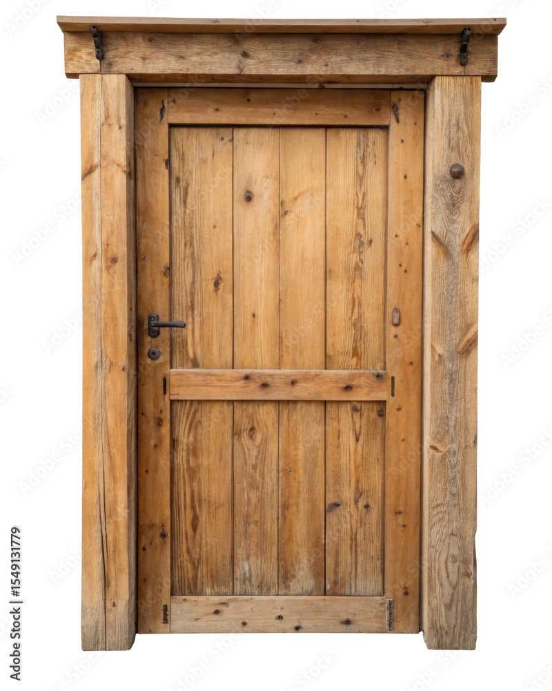 Rustic Wooden Door With Textured Finish and Natural Grain Detail in Traditional Design Rustic Wooden Door With Textured Finish and Natural Grain Detail in Traditional Design