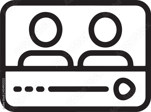 Online Meeting Icon Illustrating Virtual Collaboration and Communication in the Digital Age Meeting symbol design