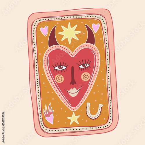 modern stylish illustration in boho country style. for printing on clothes or fabric