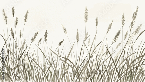 Dust Whisper Brown Grassland isolated watercolor vector illustration svg