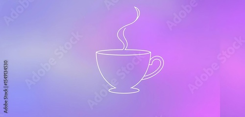 Sleek continuous line drawing of a coffee or teacup silhouette, minimalist style,  art,  vector